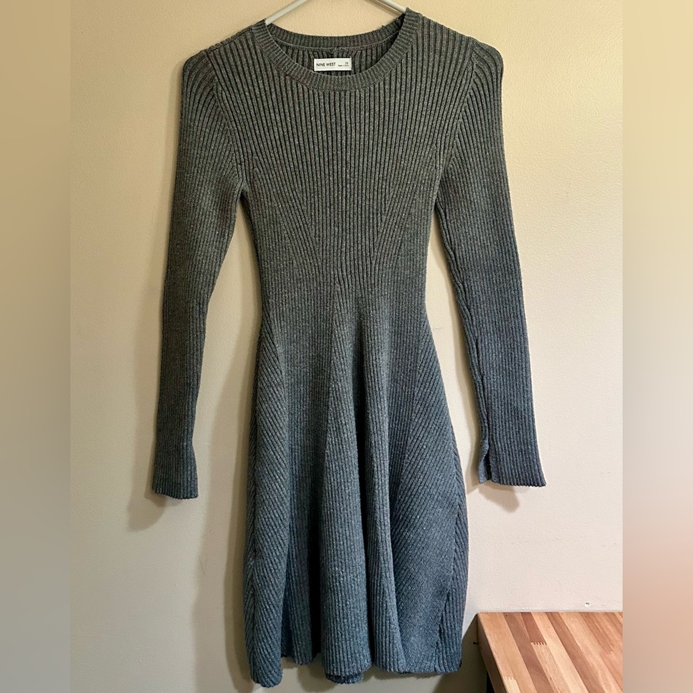 Nine West Charcoal Long Sleeve Dress
